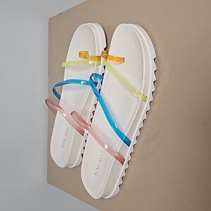 NINE WEST Women's Cati Orange Toe-ring Sandals Size 11M